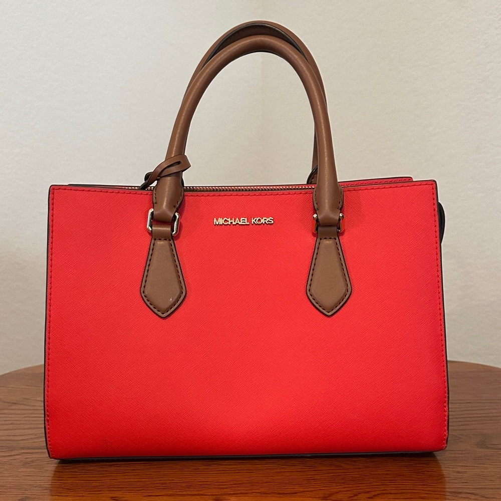 Michael Kors Scarlet Satchel with Brown Handles
